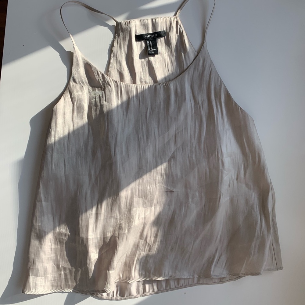 Champagne colored flowy tank